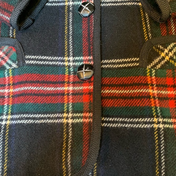 TALBOTs Classic Wool Blazer Jacket Leather Buttons Vintage Petite Medium - Picture 9 of 9